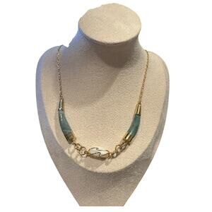 Green and White Faux Stone Necklace